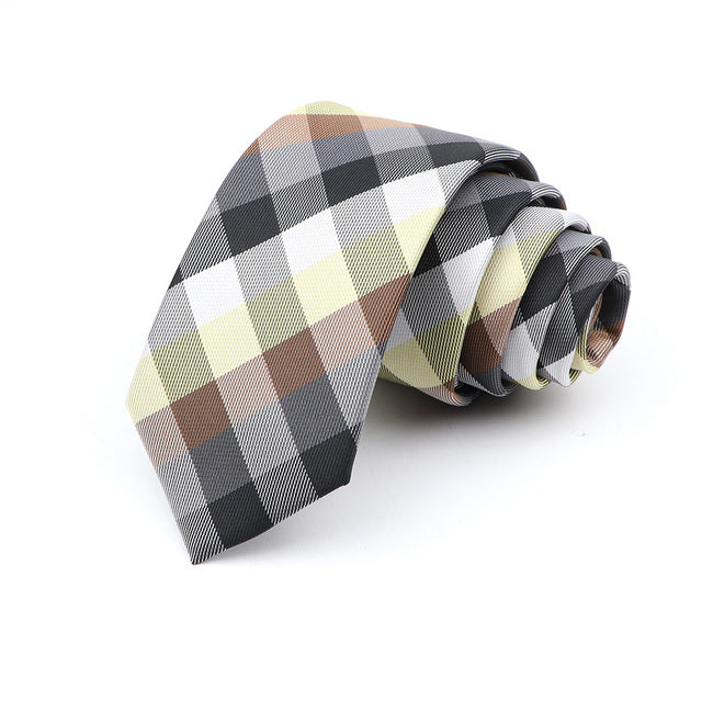 6cm Casual Ties For Men Skinny Tie Fashion Polyester Plaid