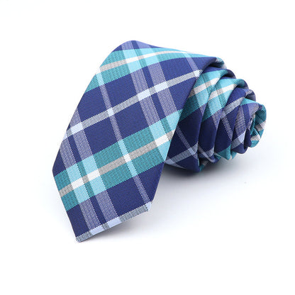 6cm Casual Ties For Men Skinny Tie Fashion Polyester Plaid