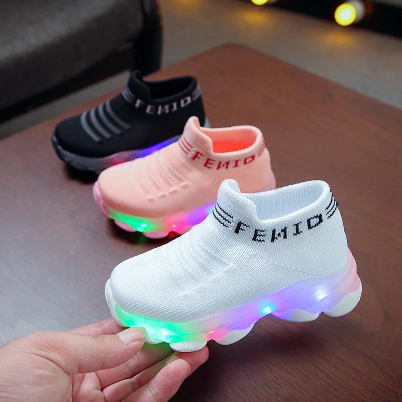 2024 Kids Casual Sneaker Kids Shoes for Girl  LED Light Shoes Sports Shoes Luminous Socks Shoes Cozy Young Children Boys Shoes Tennis