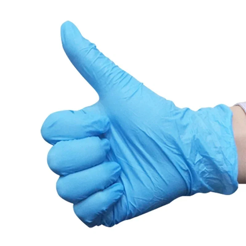 100pcs Disposable Gloves White Nitrile Rubber Latex Gloves Food Laboratory Cleaning Plastic 12 Inch Long Thick Durable Gloves