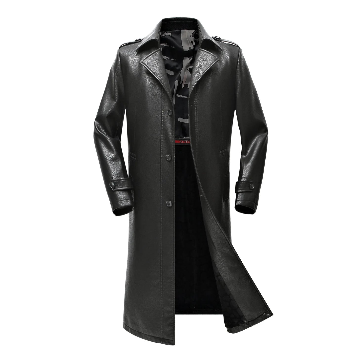 2024 Autumn/Winter Long Plush and Thickened Genuine Leather Coat Men's Knee Over Sheepskin Coat Men's Leather Windbreaker Coat