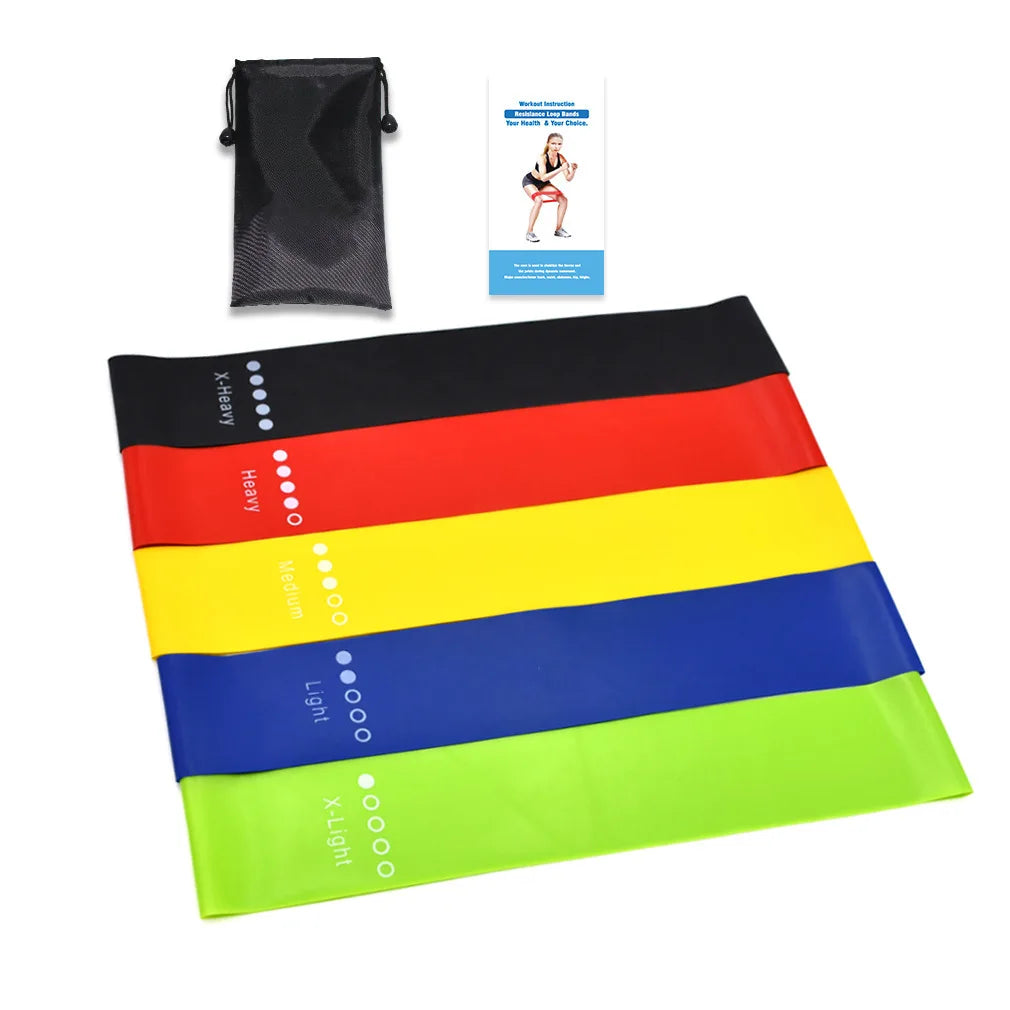 2024 5PCS Workout Bands Fitness Equipment Exercise Resistance Loop Band Set Of With Carry Bag For Legs Butt Arms Yoga Fitness Pilates