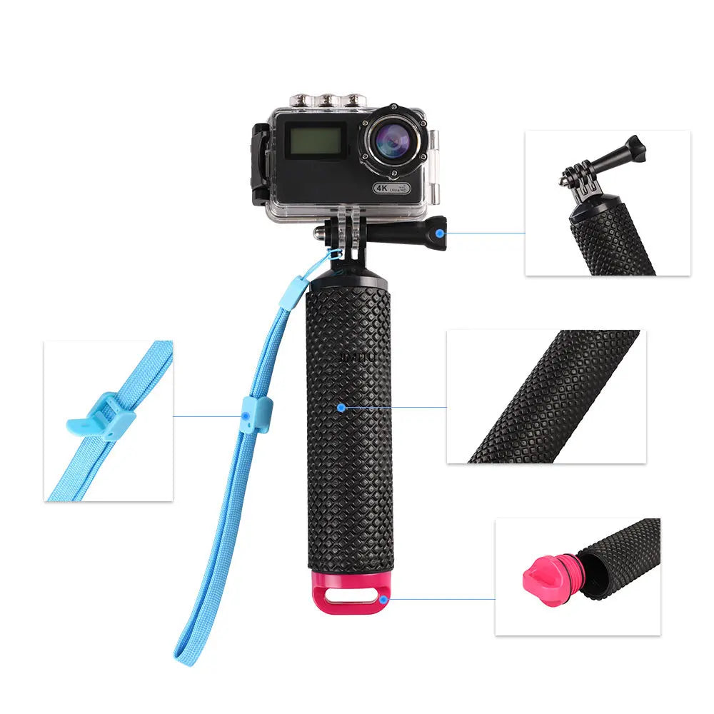 2024 Water Floating Hand Grip Handle Mount Float Buoyancy Rod For Gopro Hero 12 11 10 9 8 7 6 5 4 3 Xiaomi Yi 4K SJ4000 Action Camera