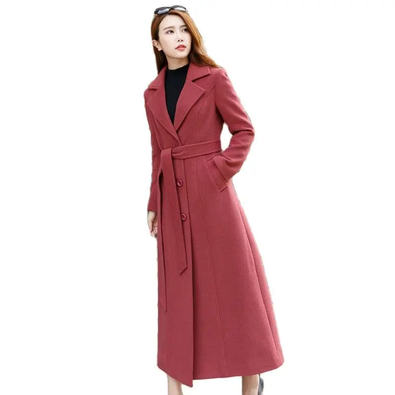 2024 New Autumn/Winter Long Windbreaker Wool Coat American Slim Temperament Thick Overcoat High-grade Women's Woolen Jacket Coats