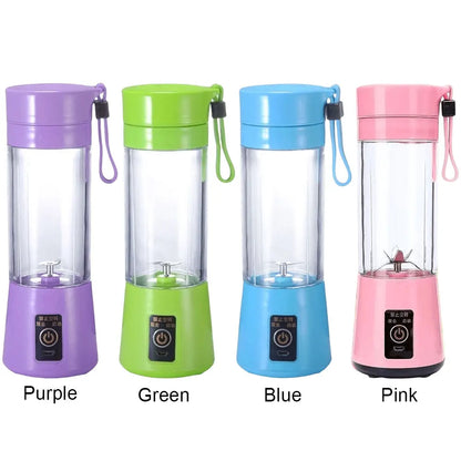 2/1PCS 400ml Portable USB Electric Juicer - Automatic Fruit Squeezer, 6-Blade Crusher, Fresh Juice Processor