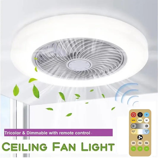 3In1 Ceiling Fan With Lighting Lamp E27 Converter Base With Remote Control For Bedroom Living Home Silent Ac85-265v