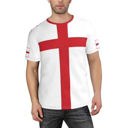 2024 England Flag Badge 3D T-shirt for men's and women's T-shirt team clothing Football fans gift