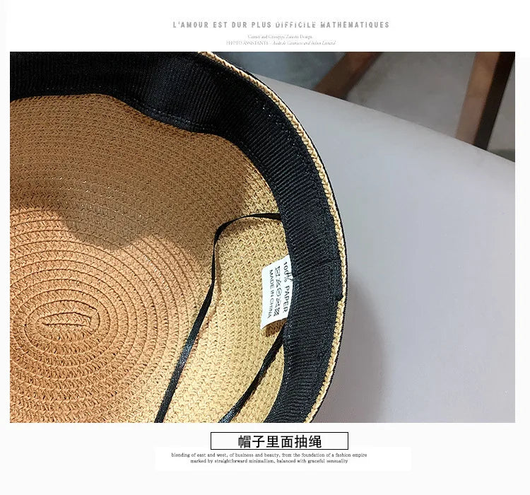 2022 Summer Straw Hats for Women Panama Equestrian Hat Outdoor Casual Beach Sun Caps Female Breathable Travel Visor Baseball Cap