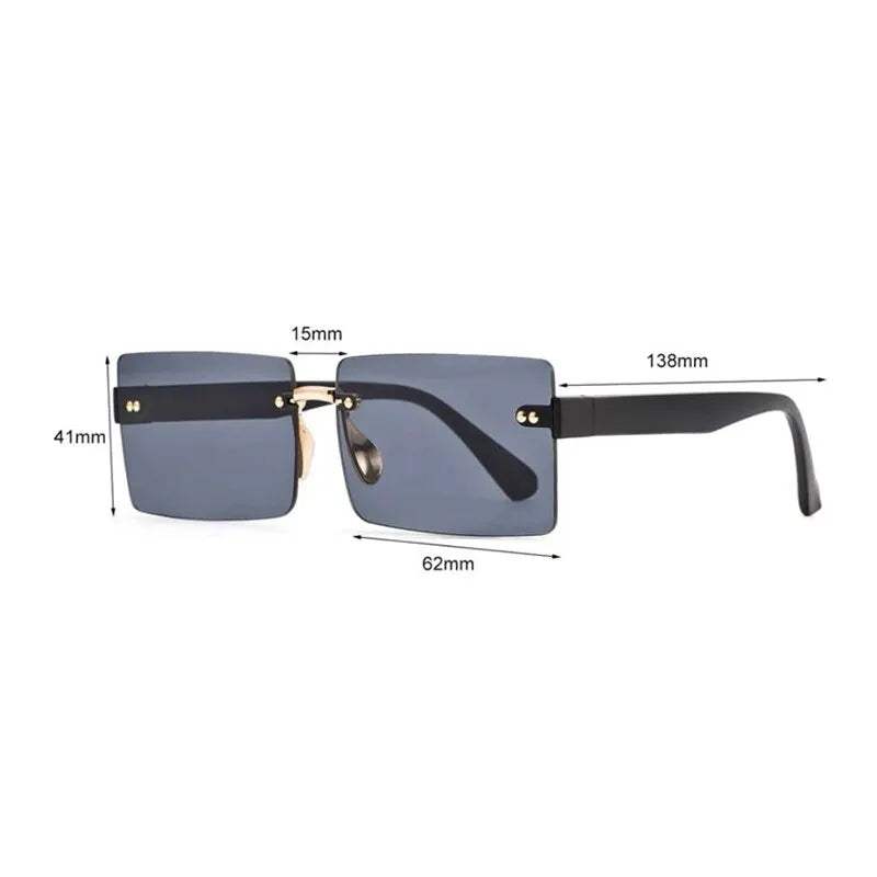 2 Pcs Square Sunglasses Protection Summer Summer Summer Sunglasses