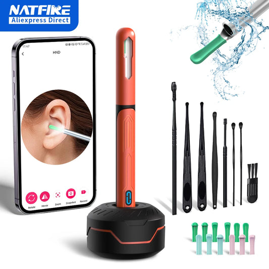 2024 Ear Cleaner with camera Set Ear Sticks Otoscope USB C Charging Endoscope Wax Removal Tool Earpick MIni Camera Ear Cleaning Set