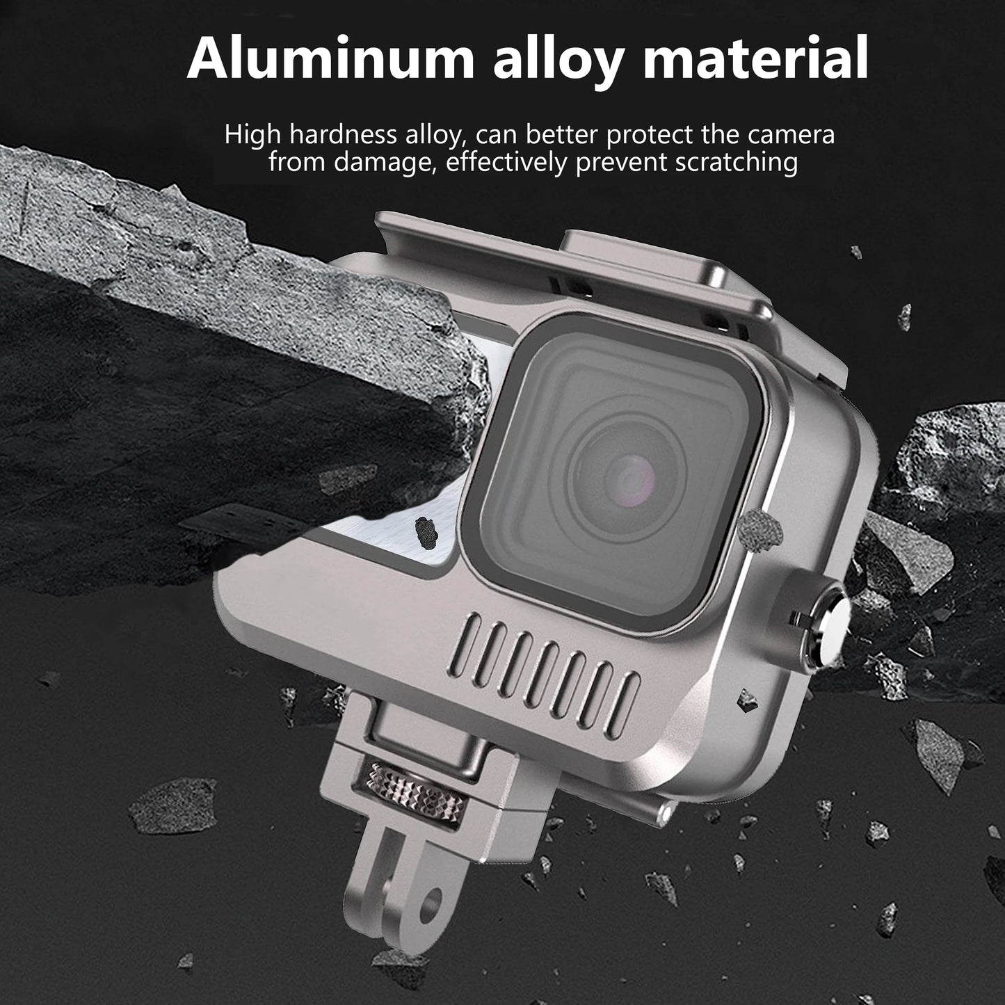 2024 Aluminum Alloy Waterproof Case for Go Pro Hero12/Hero11/Hero10/Hero9 Black,Protective Underwater with Bracket Accessories