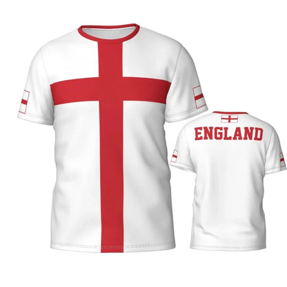 2024 England Flag Badge 3D T-shirt for men's and women's T-shirt team clothing Football fans gift