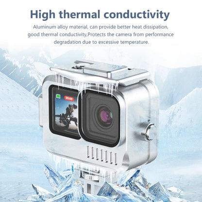 2024 Aluminum Alloy Waterproof Case for Go Pro Hero12/Hero11/Hero10/Hero9 Black,Protective Underwater with Bracket Accessories