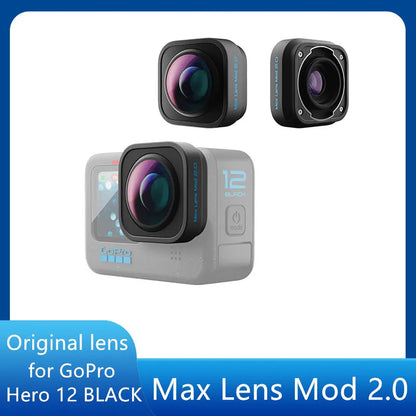 2024 Max Lens Mod 2.0 for GoPro HERO12 Black Ultra-wide Angle 177 ° Maximize Stabilization 4K60 Max Lens Mod Original Accessories