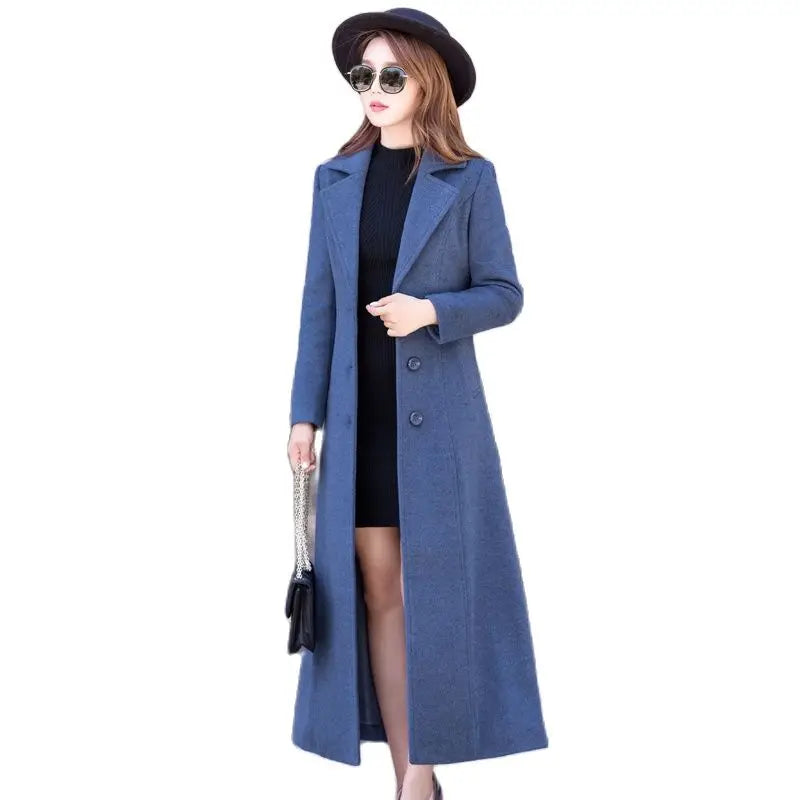 2024 New Autumn/Winter Long Windbreaker Wool Coat American Slim Temperament Thick Overcoat High-grade Women's Woolen Jacket Coats