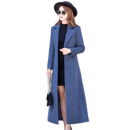 2024 New Autumn/Winter Long Windbreaker Wool Coat American Slim Temperament Thick Overcoat High-grade Women's Woolen Jacket Coats