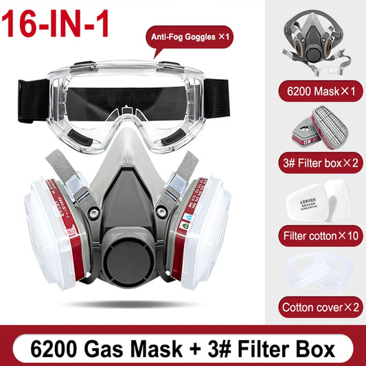 6200 Half Face Dust Gas Mask Respirator For Industrial Paint Spray Chemical Organic Vapor With Filters Protection Widely Used