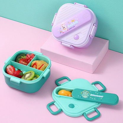 3 Grids Unicorn Lunch Box For Children Students Sandwich Fruit Food Storage Container Cartoon Kids Bento Box For School Camping