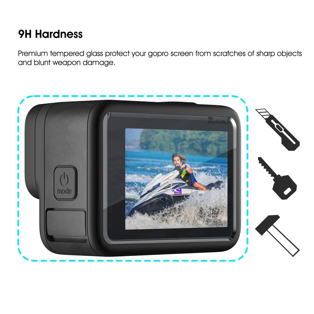 2024 Protective Silicone Case for GoPro Hero 12 11 10 9 Black Tempered Glass Screen Protector Film Lens Cap Cover Go Pro Accessory