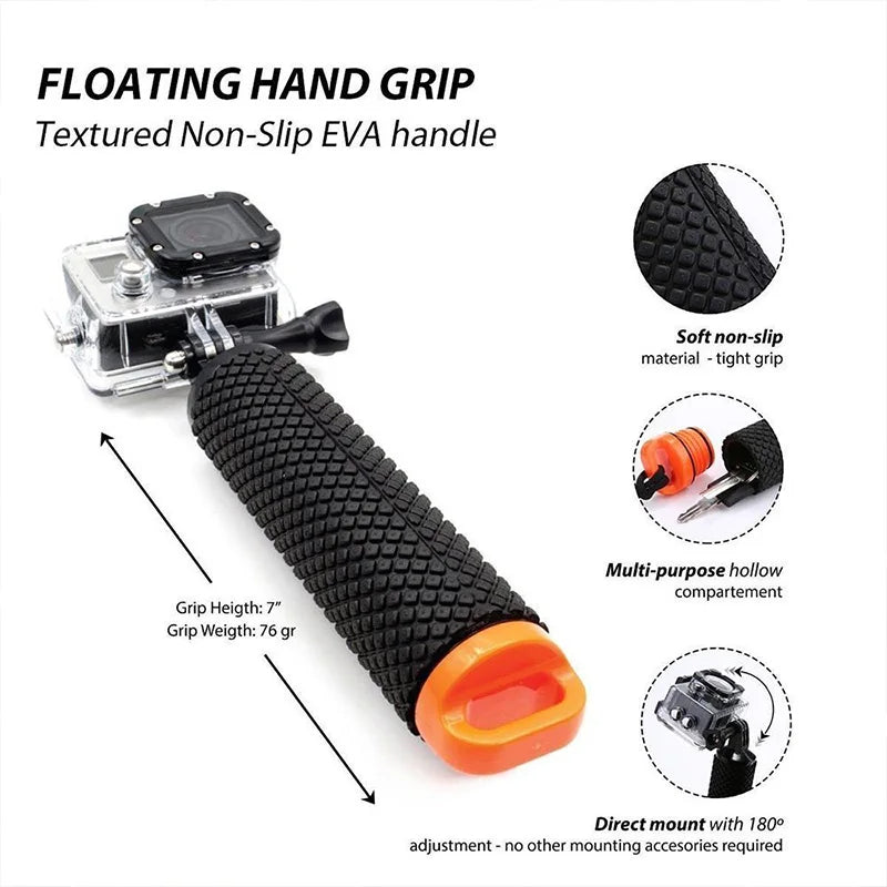 2024 HONGDAK Floating Hand Grip for GoPro,Underwater GoPro Hand Stick Monopod Pole for Go Pro Hero 11/10/9/8/7/6/5 Camera Accessories