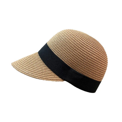 2022 Summer Straw Hats for Women Panama Equestrian Hat Outdoor Casual Beach Sun Caps Female Breathable Travel Visor Baseball Cap